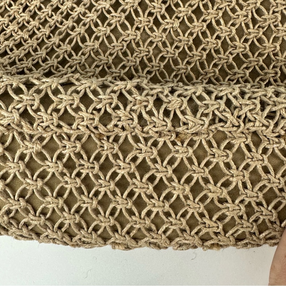 Fabulous MJ New York Tan Boho Woven Tote With Cream & Tan Braided Tassels - Picture 11 of 13